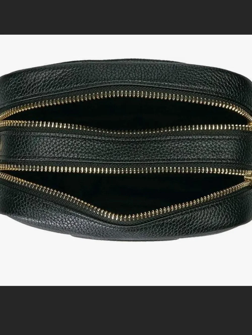 Tory Burch Black Pebbled Leather Zip Pouch